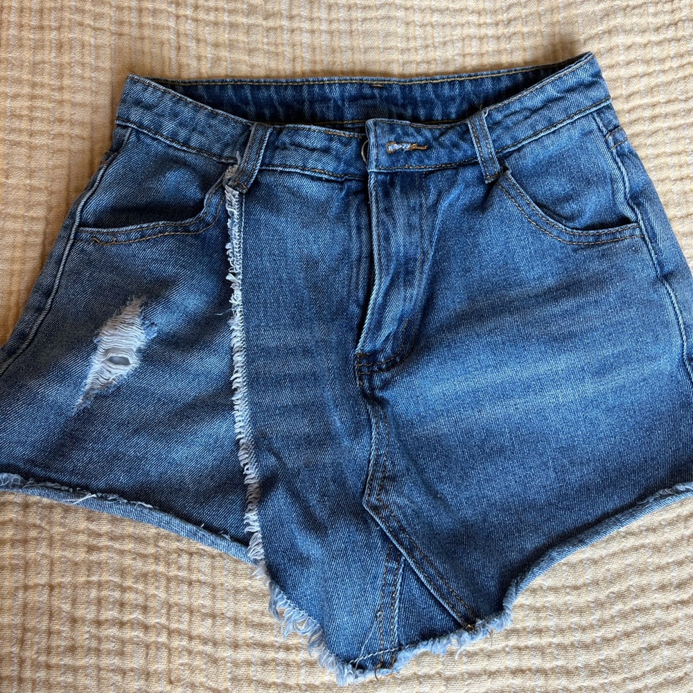 Denim Mini Skort - Picture 3 of 4